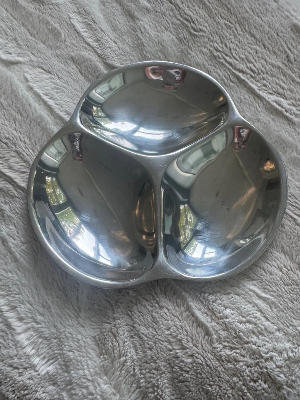 Vintage, Mid-Century Modern  Nambe' 3-Section Divided Serving Bowl